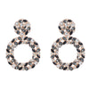 Colored Diamond Earrings Alloy Geometric Style Trendy Women's Multi Layer Exaggerated