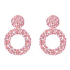 Colored Diamond Earrings Alloy Geometric Style Trendy Women's Multi Layer Exaggerated