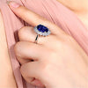 Colored Gemstone Ring Natural Geometric Style With Diamond Treatment