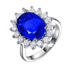 Colored Gemstone Ring Natural Geometric Style With Diamond Treatment