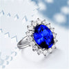 Colored Gemstone Ring Natural Geometric Style With Diamond Treatment