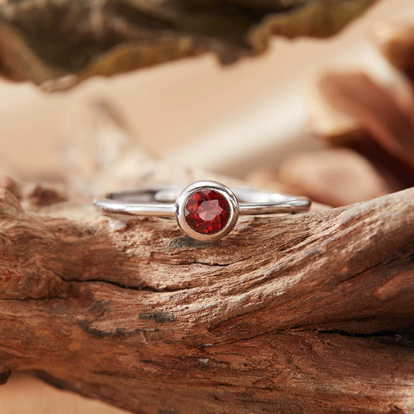 Colored Gemstone Ring Women's S925 Sterling Silver Geometric Princess Style Set With Gemstones