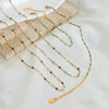 Colored Glaze Craft Titanium Steel Necklace Bracelet Suit Electroplated O Chain Fashion Geometric Unisex