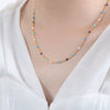 Colored Glaze Craft Titanium Steel Necklace Bracelet Suit Electroplated O Chain Fashion Geometric Unisex