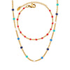 Colored Glaze Craft Titanium Steel Necklace Bracelet Suit Electroplated O Chain Fashion Geometric Unisex
