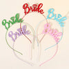 Colorful Bride Letter Alloy Headband Electroplated Letter Hair Band For Children Photography And Wedding
