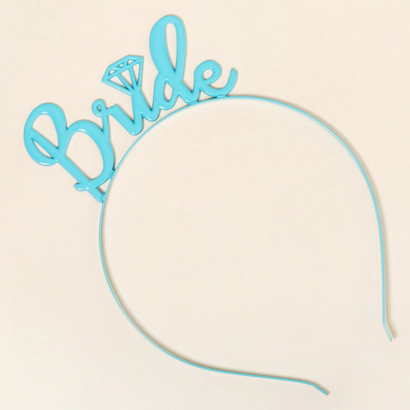 Colorful Bride Letter Alloy Headband Electroplated Letter Hair Band For Children Photography And Wedding