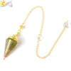 Colorful Crystal And Natural Gravel Resin Hexagonal Cone Pendant With Electroplated Finish High End Fashion Jewelry