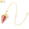 Colorful Crystal And Natural Gravel Resin Hexagonal Cone Pendant With Electroplated Finish High End Fashion Jewelry