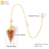 Colorful Crystal And Natural Gravel Resin Hexagonal Cone Pendant With Electroplated Finish High End Fashion Jewelry