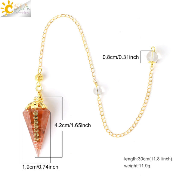 Colorful Crystal And Natural Gravel Resin Hexagonal Cone Pendant With Electroplated Finish High End Fashion Jewelry
