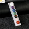 Colorful Crystal Semi Precious Stone Love Heart Decoration With Handmade Plaster Base Rectangular Shape