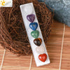 Colorful Crystal Semi Precious Stone Love Heart Decoration With Handmade Plaster Base Rectangular Shape