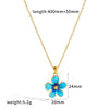 Colorful Drip Oil Flower Earring Necklace Jewelry Set In 18K Gold Stainless Steel With Little Fresh Floral Style