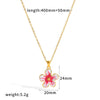 Colorful Drip Oil Flower Earring Necklace Jewelry Set In 18K Gold Stainless Steel With Little Fresh Floral Style
