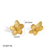 Colorful Drip Oil Flower Earring Necklace Jewelry Set In 18K Gold Stainless Steel With Little Fresh Floral Style