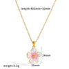 Colorful Drip Oil Flower Earring Necklace Jewelry Set In 18K Gold Stainless Steel With Little Fresh Floral Style