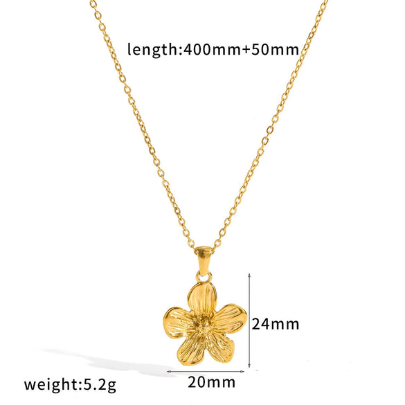 Colorful Drip Oil Flower Earring Necklace Jewelry Set In 18K Gold Stainless Steel With Little Fresh Floral Style