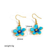 Colorful Drip Oil Flower Earring Necklace Jewelry Set In 18K Gold Stainless Steel With Little Fresh Floral Style