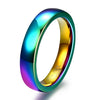 Colorful Electroplated Tungsten Steel Geometric Smooth Plain Couple Rings Unisex Fashion Jewelry Wholesale