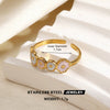 Colorful Enamel Stainless Steel Flower Ring For Women With Gold Tone Electroplated Floral Geometric Design
