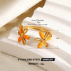 Colorful Enamel Stainless Steel Flower Ring For Women With Gold Tone Electroplated Floral Geometric Design