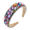 Colorful Fabric Wide Edge Headband With Diamond Embellishment Elegant Fashion Hair Accessory For Women