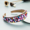 Colorful Fabric Wide Edge Headband With Diamond Embellishment Elegant Fashion Hair Accessory For Women