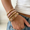 Colorful Floral Rhinestone Plated Alloy Open Cuff Bracelet With Hollow Design For Stacking And Layering