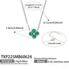 Colorful Four Leaf Flower Necklace And Earrings Jewelry Set In Stainless Steel With Gold Plated Finish Zircon Pendant And Snake Bone Chain For Women