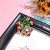 Colorful Fruit Crystal Brooch With Fresh Grape Strawberry Radish Design For Women's Silk Scarf And Cardigan Accessories