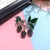 Colorful Fruit Crystal Brooch With Fresh Grape Strawberry Radish Design For Women's Silk Scarf And Cardigan Accessories