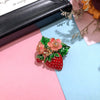 Colorful Fruit Crystal Brooch With Fresh Grape Strawberry Radish Design For Women's Silk Scarf And Cardigan Accessories