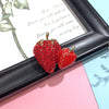 Colorful Fruit Crystal Brooch With Fresh Grape Strawberry Radish Design For Women's Silk Scarf And Cardigan Accessories