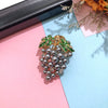 Colorful Fruit Crystal Brooch With Fresh Grape Strawberry Radish Design For Women's Silk Scarf And Cardigan Accessories