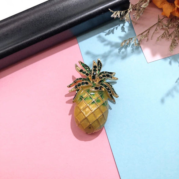 Colorful Fruit Crystal Brooch With Fresh Grape Strawberry Radish Design For Women's Silk Scarf And Cardigan Accessories