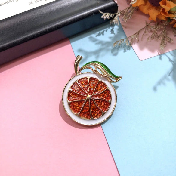 Colorful Fruit Crystal Brooch With Fresh Grape Strawberry Radish Design For Women's Silk Scarf And Cardigan Accessories