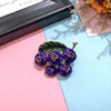 Colorful Fruit Crystal Brooch With Fresh Grape Strawberry Radish Design For Women's Silk Scarf And Cardigan Accessories