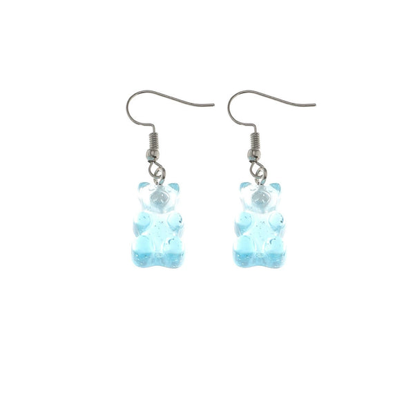 Colorful Gradient Bear Earrings Cute Cartoon Animal Earrings For Women Plastic Resin Statement Jewelry