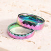Colorful Gradient Electroplated Tungsten Steel Geometric Couple Rings With Minimalist Unisex Design Wholesale Jewelry
