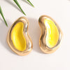 Colorful Irregular Oval Geometric Earrings With Enamel Finish And Stainless Steel Posts Fashion Jewelry For Women And Men Wholesale