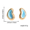 Colorful Irregular Oval Geometric Earrings With Enamel Finish And Stainless Steel Posts Fashion Jewelry For Women And Men Wholesale