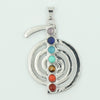 Colorful Natural Stone And Alloy Seven Leaf Flower Moon Angel Wing Geometric Pendant Simple Fashion Jewelry