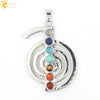 Colorful Natural Stone And Alloy Seven Leaf Flower Moon Angel Wing Geometric Pendant Simple Fashion Jewelry
