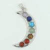Colorful Natural Stone And Alloy Seven Leaf Flower Moon Angel Wing Geometric Pendant Simple Fashion Jewelry