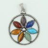 Colorful Natural Stone And Alloy Seven Leaf Flower Moon Angel Wing Geometric Pendant Simple Fashion Jewelry