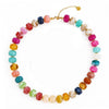 Colorful Resin Beaded Necklace And Bracelet Set For Women Casual Geometric Bohemian Style Jewelry With Ball Chain Electroplated Finish