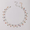 Colorful Round Bead Tassel Candy Color Dropshaped Electroplated Alloy Necklace