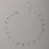 Colorful Round Bead Tassel Candy Color Dropshaped Electroplated Alloy Necklace