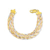 Colorful S925 Sterling Silver Plated Three Tone Gold Woven Geometric Bracelet For Women With Shiny Wide Band Electroplated Finish